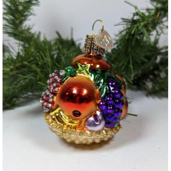 Retired Old World Christmas Fruit Basket Ornament - Picture 2 of 7